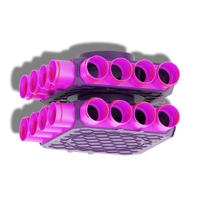Skrzynka rozdzielcza dwupoziomowa zamknięta 200mm, 16x75mm + uszczelki modułowe 2kpl + uszczelki fi 75 16 szt + zapinki strong 16 szt